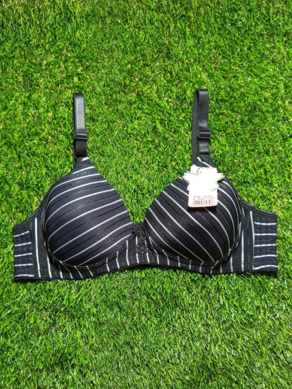 Red Striped Padded Bra for Women – Adjustable & Comfortable